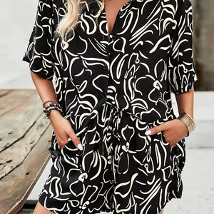 Tendance élégant 3D imprimé Shorts chemise 100% coton en gros 2 pièces ensemble femmes haute qualité respirant femmes ensembles - Product Image 4
