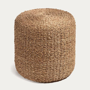 Taburete portátil de pasto marino, precio al por mayor, taburetes otomanos de paja de pasto marino, pieza decorativa para sentarse - Product Image 6