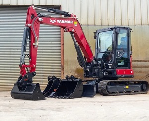 Mini-excavatrice sur chenilles M100 rouge, moteur diesel, forte puissance de creusement - Product Image 2