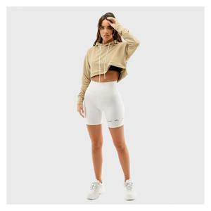Wholesale <b>Lightweight</b> Cropped Top <b>Hoodie</b> Cotton Polyester Fleece Womens Crop <b>Hoodie</b> Gym Streetwear Clothing - Product Image 6