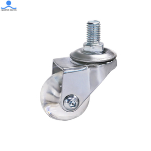 1,5 2 2,5 3 4 Zoll transparente PU-Räder Schwenkbarer Gewindes tiel mit Total Brake Bürostuhl <span class=keywords><strong>Castor</strong></span> Silent Furniture Caster Wheel - Product Image 2