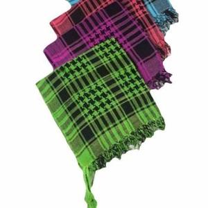 Cotton Shemagh Arab <b>Scarves</b> TKM Arafat Embroidered Neon Colors Middle Eastern Custom Length for Summer Style - Product Image 1