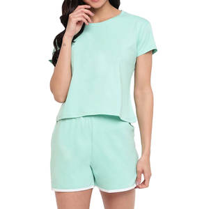 Conjunto de 2 piezas para mujer al por mayor, conjunto de 2 piezas elegante, conjunto de algodón, camiseta y pantalones cortos cómodos, conjunto de 2 piezas para mujer - Product Image 2