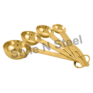 Juego de cucharas medidoras pesadas de primera calidad de acero inoxidable al por mayor diseño de color elegante clásico 4 piezas - Product Image 2