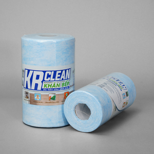 Krclean แผ่น200สีฟ้าขนาด20x20ซม. 1ชั้นผ้าเช็ดทำความสะอาดห้องครัวแบบม้วนกระดาษดูดซับสำหรับทำความสะอาดพื้นผิวห้องครัวสำหรับผ้าเช็ดปากมื้อค่ำ - Product Image 3