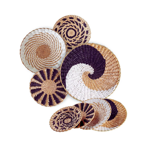 Décoration murale ronde tissée Fabrication à la main Perfection Décoration murale moderne naturelle Artisanat Couleur personnalisée Fabriqué au Vietnam Fabricant - Product Image 1