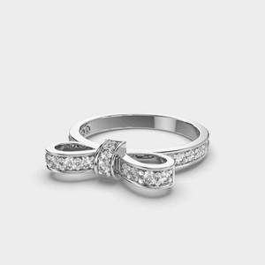 Anillo de Compromiso con Diamante Cultivado en Laboratorio de 1.50 Quilates, Oro Sólido de 14K, Diseño de Lazo, Media Eternidad, Chapado en Rodio, Anillo Romántico para Bodas y Fiestas - Product Image 6