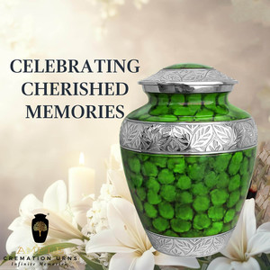 โกศใส่เถ้ากระดูกแบบยุโรป สีเขียว เป็นมิตรกับสิ่งแวดล้อม ทนทาน ปรับแต่งได้ ทำด้วยมือ ขนาด 10 นิ้ว ความจุ 220 คิวบิกอินช์ - Product Image 6