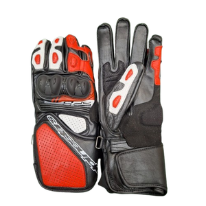Gants de moto protégés rouge et noir Personnaliser les gants de course en cuir de vachette Racing Prix compétitif Gants de moto - Product Image 1