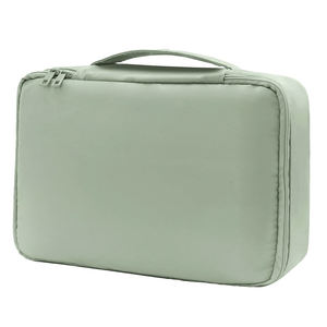 Bolsa de cosméticos de gran capacidad de Color verde de nuevo diseño 2025, la mejor opción, estuche de maquillaje multifuncional de viaje, cierre de cremallera, piedra - Product Image 5