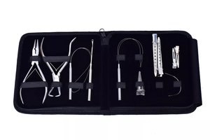 Kit de herramientas de extensión de cabello de micro anillo negro mate, alicates de acero inoxidable, Tijera - Product Image 2