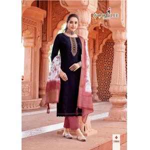 Ensemble de robe de mariée de créateur pour femmes Viscose tissage impression numérique Jacquard Kurti pantalon Jacquard Dupatta broderie travail indien - Product Image 1