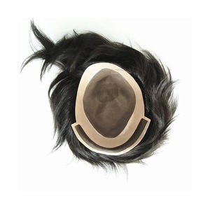 วิกผมจริงสำหรับผู้ชาย100% ทำจากลูกไม้ใสบริสุทธิ์ของชาวเรมี่12A ยาวทรงพอดีตัว - Product Image 1