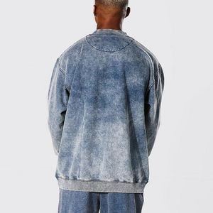 Nuevo estilo 420 Gsm Oversize Heavy Weight Acid Washed Sudadera Estilo vintage 100% algodón de alta calidad Crewneck Thermal Hoodies - Product Image 2