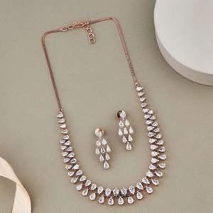 Exclusive 22.16 Carat Lab Pear Shape Diamond <b>Tennis</b> <b>Necklace</b> Set 14K Gold IGI Certified Trendy Luxury Wedding Bridesmaid Gift - Product Image 6