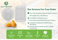 Boîte à lunch jetable compostable en amidon de maïs à 3 compartiments 9x9 pour emporter, emballage alimentaire