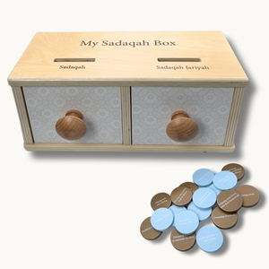 Juguete de bebé Ramadán, caja de monedas de madera para aprender caja de monedas Sadaqah (Montessori) - Product Image 3