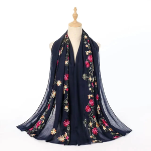 Wholesale Hot Ladies Embroidery Flower <b>Scarf</b> Fashion visose <b>Floral</b> Boho <b>Scarves</b> Soft Women - Product Image 1
