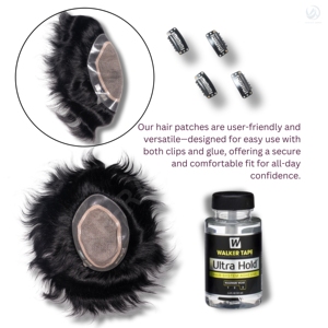 Golden Hair Australia Miraz Border Premium Men's Hairpiece con Mirage Front LACE PU Technique Indian Remy Hair Premium Tupé - Product Image 4