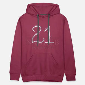 เสื้อมีฮู้ดผู้ชายสไตล์ฮิปฮอปพร้อมดีไซน์พลอยเทียมที่สะดุดตาเสื้อฮู้ดผ้าฝ้ายเนื้อนุ่มผสมกับการตกแต่งพลอยเทียมทั้งหมด - Product Image 1