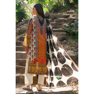 Traje de Fiesta Elegante y Moderno de 3 Piezas para Mujer, Estampado, con Dupatta de Chifón, Largo hasta la Rodilla, Talla Única - SD-52230 - Product Image 5