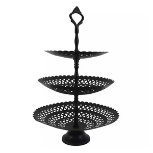 Soporte decorativo para tartas de metal hecho a mano con base ancha perfecto para pasteles pesados y pasteles elegantes de Decor IMPEX - Product Image 2