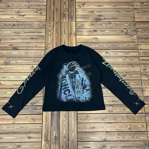 เสื้อกันหนาวแขนยาวมีฮู้ดสำหรับผู้ชายผ้าฟรนซ์เทอร์รี่ผ้าฝ้ายพิมพ์ลายดีทีจีปรับแต่งโลโก้ - Product Image 1