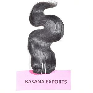 Cabello Humano Indio Barato 100% Virgen Remy Ondulado Profundo Color Natural Cutícula Alineada Venta al por Mayor Doble Trama a Máquina 100g - Product Image 3