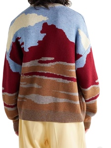 เสื้อคาร์ดิแกนถักไหมพรมผู้ชายทรงหลวมขนาดใหญ่ คุณภาพสูง แฟชั่น โลโก้สั่งทำได้ ผลิตจากผ้าขนสัตว์/อะคริลิก ป้องกันรอยยับ ระบายอากาศได้ดี แห้งเร็ว - Product Image 2