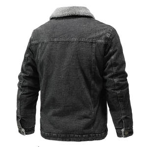 <b>Mens</b> Winter <b>Denim</b> <b>Jacket</b> Thick Fur Lined Warm Casual Fashion Coat Windproof Outerwear with Soft Fur Collar Cold Weather <b>Jacket</b> - Product Image 2