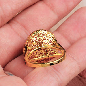 แหวนสเตอร์ลิงสำหรับผู้หญิงอัญมณีควอตซ์ประดับเพชรและ925ชุบทองสีเหลือง - Product Image 6