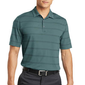 Polos de poliéster de secado rápido a rayas de manga corta para hombre - Product Image 4