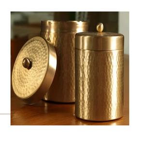Copper Finishing Metal Tea <b>Container</b> Coffee And Tea <b>Storage</b> Jar Sugar Jars <b>Kitchen</b> <b>Storage</b> Pot With Flower Design Lid - Product Image 5