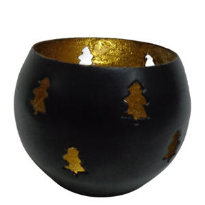 Vaisselle Décoration Lot de 2 Bougies Votives Rondes en Métal Feuille d'Or Bougeoir Votif Pour Décorations Faites à la Main Personnalisées - Product Image 1