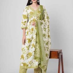 Maruti Fashion MF223 Coton de créateur Alia Cut Kurti Dupatta Impression numérique Style indien Vêtements de mariage Prix de gros Fabriqués - Product Image 2