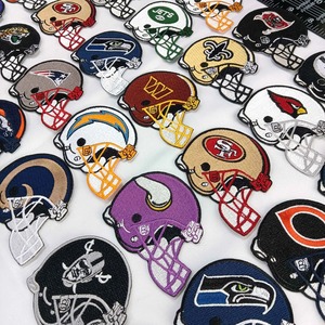 Logotipo personalizado de hierro bordado 3D casco de fútbol parches deportes colorido tela parche de transferencia de calor para sombrero sudaderas con capucha cosido - Product Image 1