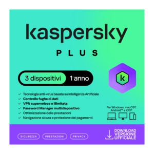KASPERSKY PLUS 2025 PC / MAC / ANDROID / IOS - 1 ANNO - 3 DISPOSITIVI - Product Image 1