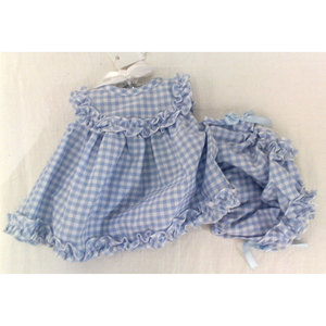 Set di abbigliamento estivo in cotone per bambina, 2 pezzi, con immagine celeste - Product Image 1