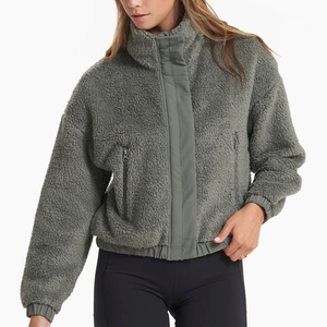 OEM ropa de invierno cremallera Sherpa chaqueta de lana personalizada al aire libre cálido Sherpa chaquetas de mujer de lana - Product Image 2