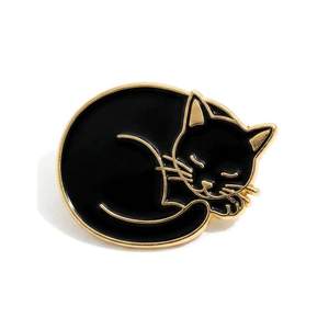 Épinglette promotionnelle en émail, badge de revers, vente en gros, épinglette personnalisée de chat noir de tarot - Product Image 4
