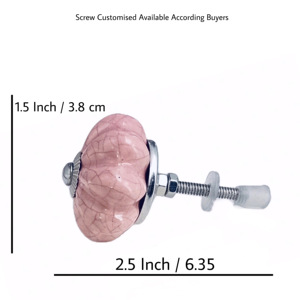 Diseño Industrial CK 558 <span class=keywords><strong>Pink</strong></span> Crackle Melon Perillas de cerámica Venta caliente Cajón Gabinete Manija Tiradores para dormitorio Sala de estar para