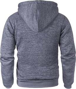 Luxury Plain Winter 100% Cotton Blend Fleece Thick Heavyweight Cropped Double Zipper Custom Zip Hoodie - Product Image 2
