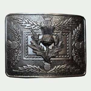 kilt belt buckle Vintage <b>Iron</b> <b>Plate</b> Buckle With Thistle Design Die <b>Casting</b> Belt Buckles - Product Image 1