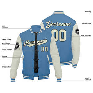 Veste de Baseball de haute qualité couture Chenille Patch broderie col montant Letterman College veste de Baseball pour hommes - Product Image 4