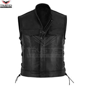 Novedad de 2025, Chaleco de cuero de diferentes colores para hombres con tamaño personalizado y Chaleco de cuero transpirable genuino 100% - Product Image 2