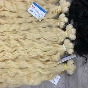 Vente en gros extensions de cheveux vietnamiens blonds bruts cuticule alignée vague naturelle trame faisceau de cheveux humains couleur 613 - Product Image 6