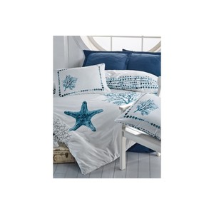 Maritime <b>Single</b> Duvet Cover <b>Set</b> Cotton Box Luxury Navy Blue Satin <b>Bedding</b> for Home Available in King Twin Sizes 3 or 4 Pcs - Product Image 2