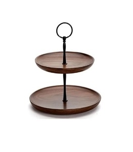 Présentoir à gâteau en bois rond à 3 niveaux conçu sur mesure Présentoir à gâteau de mariage à bon prix - Product Image 4