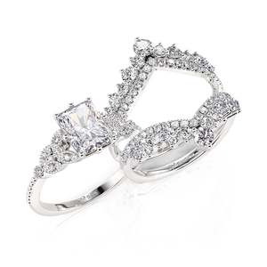 Ensemble de bagues éternité interchangeables Jeulia - Coupe Radiant en argent sterling - Cadeau d'anniversaire - Product Image 3