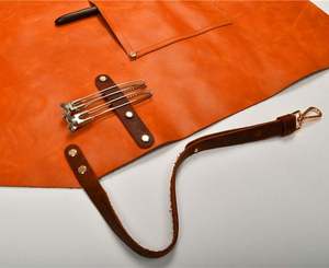 Babero de cuero genuino con logotipo personalizado de alta calidad, herramienta de trabajo para barbacoa resistente hecha a mano, Correa impermeable, delantal con mangas de peluquero - Product Image 4